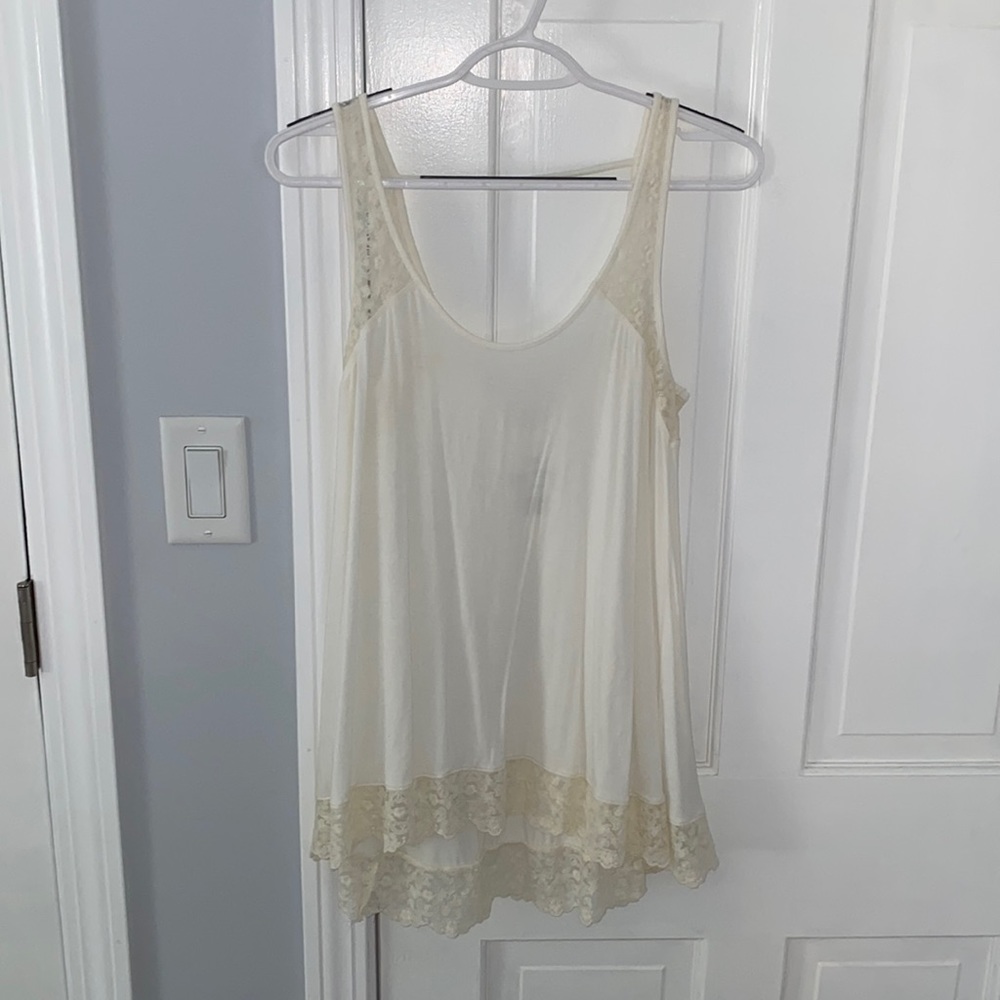 Cream Lace Tank Top